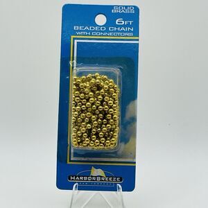 Harbor Bree Beaded Chain For Ceiling Fans & Lighting w/ Connector Solid Brass 6'